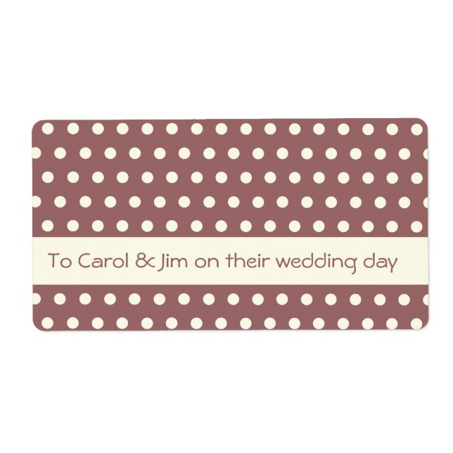 Etiqueta Cream White Ivory Polka Dot Pattern (Frente)
