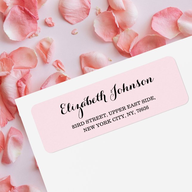 Etiqueta Crear dirección de retorno rosa elegante y Persona (Create Custom Modern Elegant Pink Return Address Label)