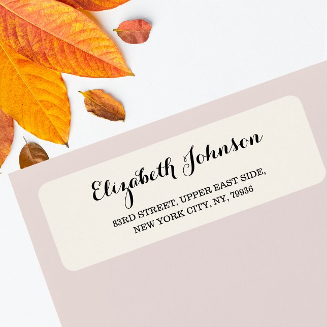 Etiqueta Crear una dirección Personalizado elegante y elega (Create Custom Modern Elegant Ivory Return Address Label)