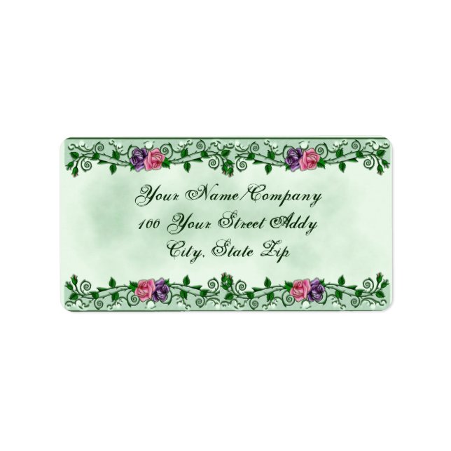 Etiqueta Creciente vertical de diosa verde (Frente)