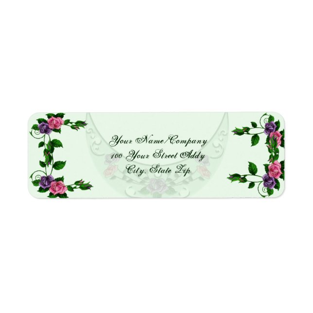 Etiqueta Creciente vertical de diosa verde (Frente)