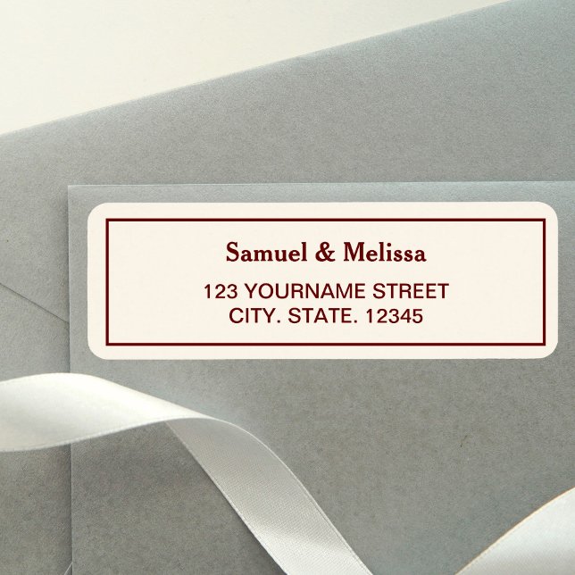 Etiqueta Crema elegante y Boda de Borgoña (Subido por el creador)