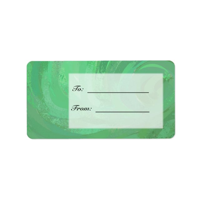 Etiqueta Crema esmeralda y Fiesta negro (Frente)