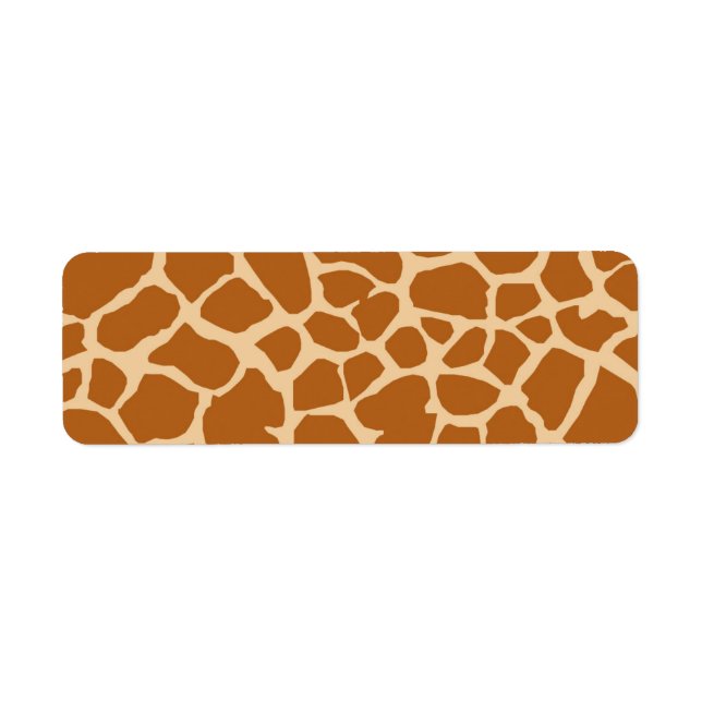ETIQUETA CREMA MARRÓN GIRAFFE ANIMAL PATRÓN DE FONDO MURO (Frente)