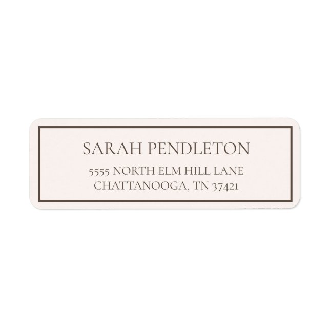 Etiqueta Crema Moderna Marrón (Frente)