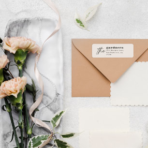 Etiqueta Crema moderna minimalista y elegante de tipografía
