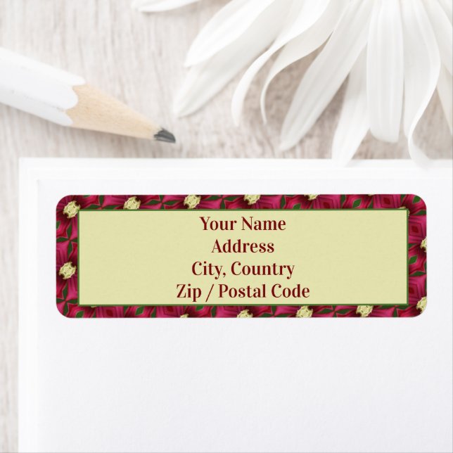 Etiqueta Crema verde borgoñona y rosa (In situ)