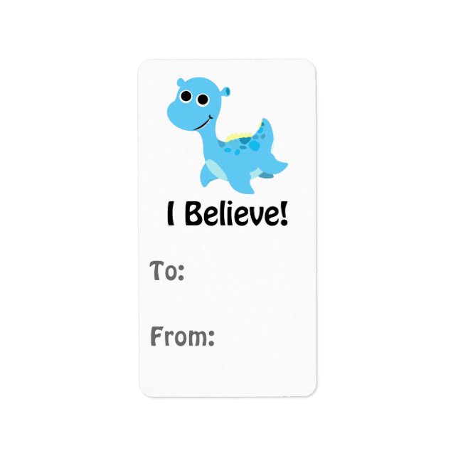 Etiqueta ¡Creo! Nessie azul adorable (Frente)