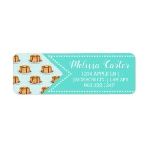 Etiqueta Crepes con jarabe de arce y patrón Polkadot