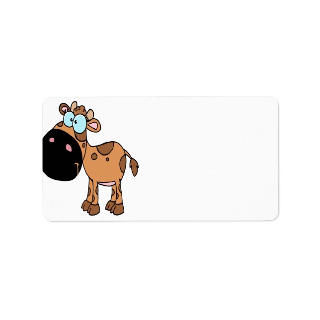 Etiqueta cría de vaca de bebé marrón lindo (Frente)