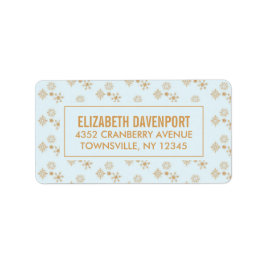 Etiqueta Cristales de copo de nieve con hielo azul - Navida