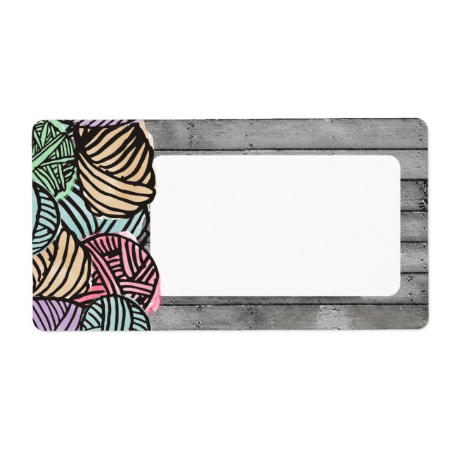 Etiqueta Crochet de punto de hilo acuático de Doodle (Frente)