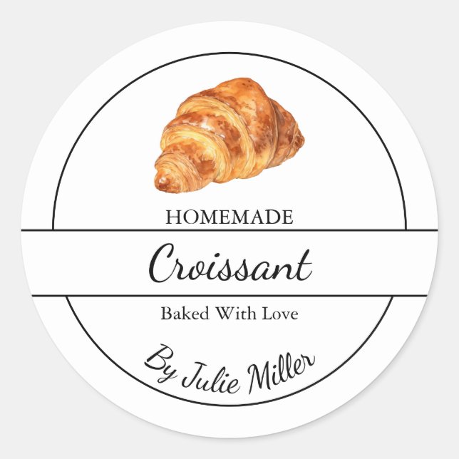 Etiqueta croissant casera simple (Anverso)
