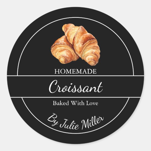 Etiqueta croissant casera simple (Anverso)