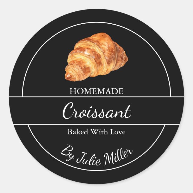 Etiqueta croissant casera simple (Anverso)