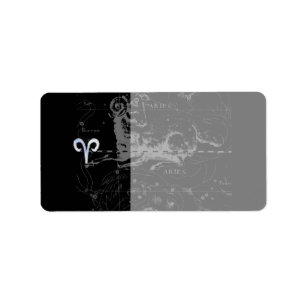 Etiqueta Cromo como Aries Zodiac Rótulo Vintage Hevelius