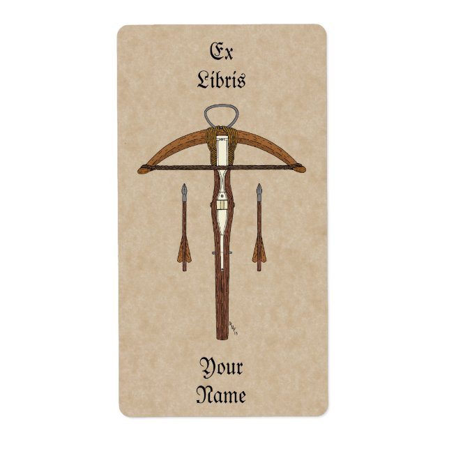 Etiqueta Crossbow medieval con placa de pernos (Frente)