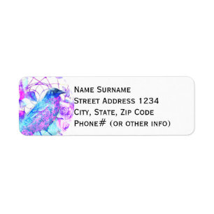 Etiqueta Crow Dreamcatcher Blue Purple Floral