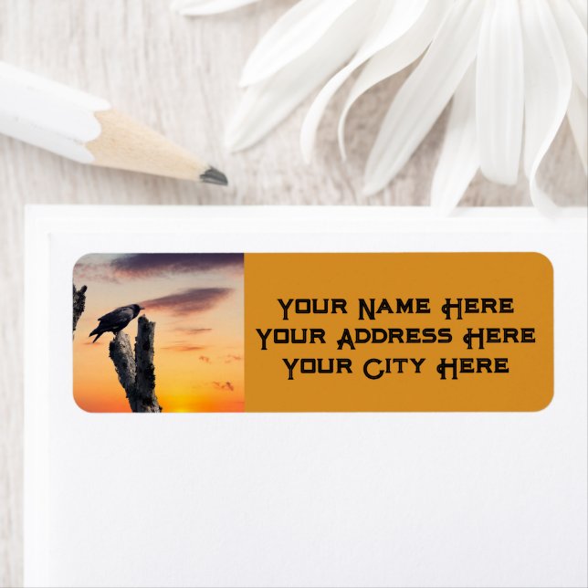 Etiqueta Crow en el amanecer (In situ)