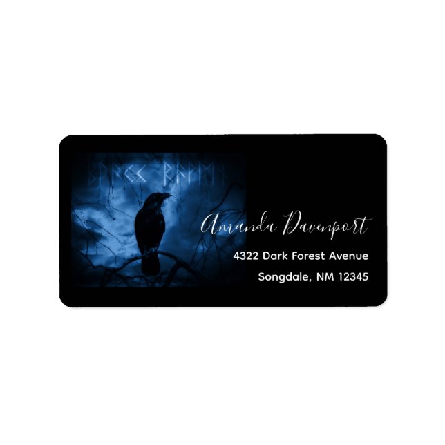 Etiqueta Crow negro con estilo de Gótico oscuro (Frente)