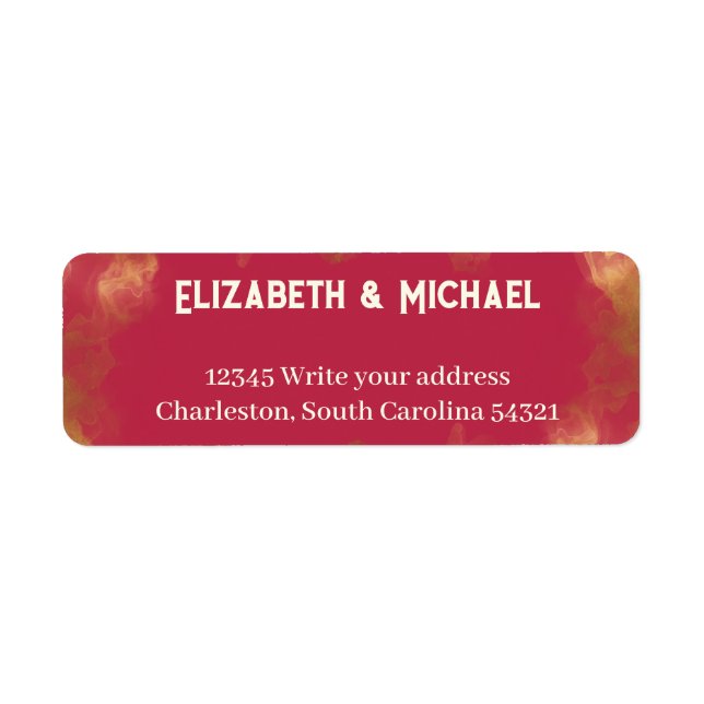 Etiqueta Cruda elegante Gold Pink Magenta Custom Wedding (Frente)