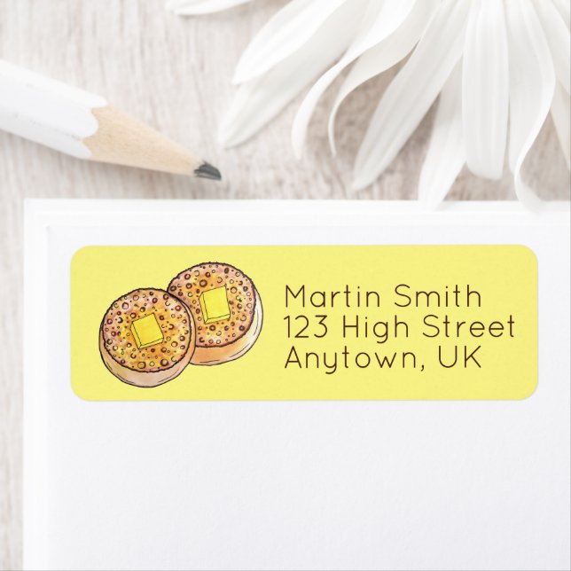 Etiqueta Crumpets de agua caliente Cocina británica Comida  (In situ)