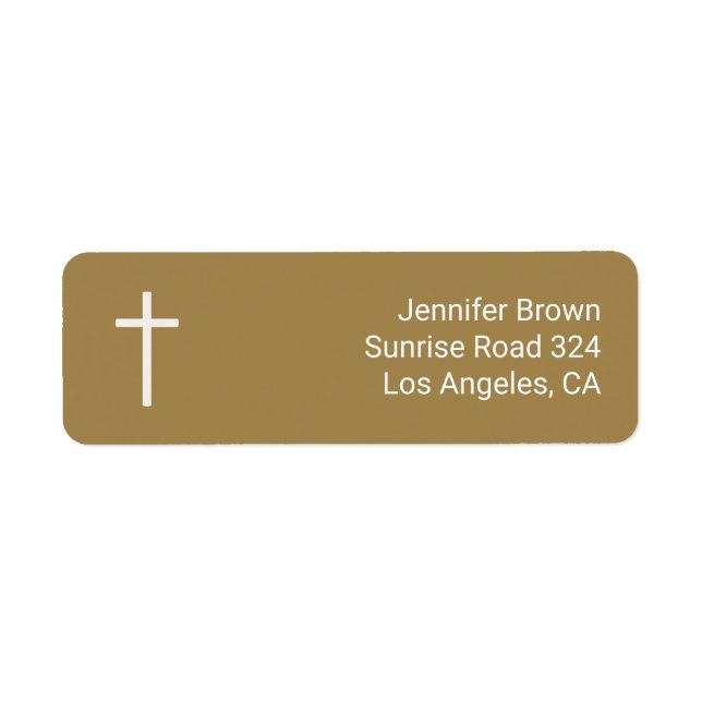 Etiqueta Cruz cristiana | Oro (Frente)
