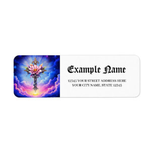 Etiqueta Cruz de Loto Celestial