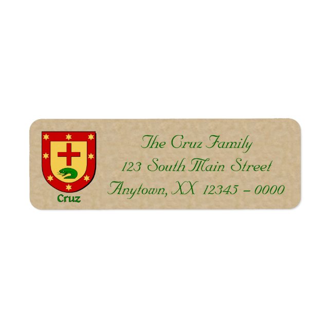 Etiqueta Cruz Heraldic Shield (Frente)