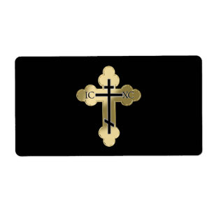 Etiqueta Cruz ortodoxa cristiana