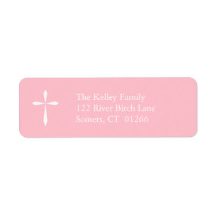 Etiqueta Cruz religiosa moderna, dirección rosa
