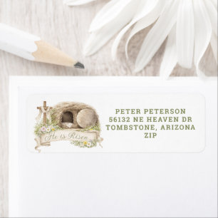 Etiqueta Cruz y Tumba   Día de Resurrección