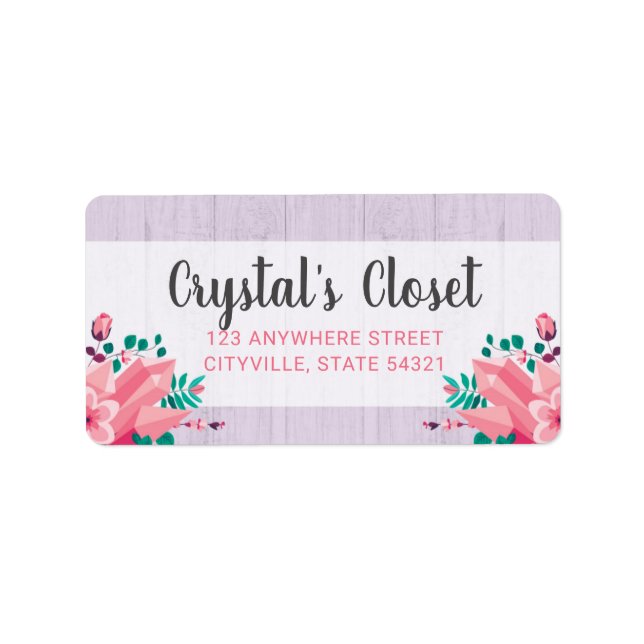 Etiqueta Crystals florales Boutique Shabby Chic (Frente)