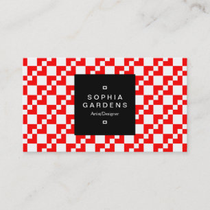 Etiqueta cuadrada 01a - Parche Domino - Rojo