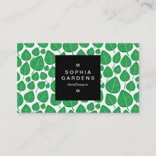 Etiqueta cuadrada 01a - Patrón foliar 02 - Verde d