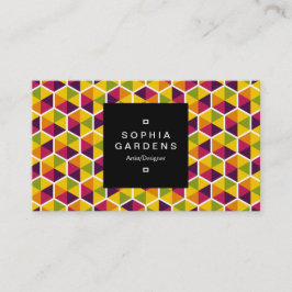 Etiqueta cuadrada 01a - Patrón hexagonal 01