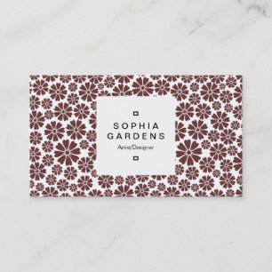 Etiqueta cuadrada 03a - 8 Petals - Marrón oscuro e