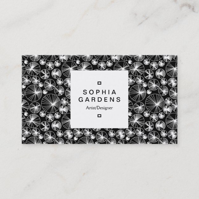 Etiqueta cuadrada 03a - Circulos de rayos (Anverso)