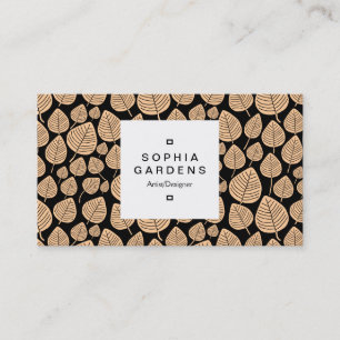 Etiqueta cuadrada 03a - Patrón de hoja 02 - Arena