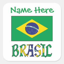 Etiqueta cuadrada de bandera personalizada de Bras