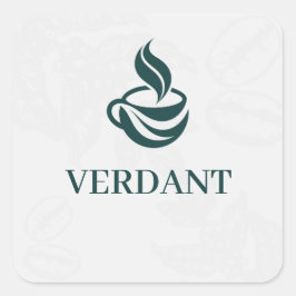 Etiqueta cuadrada de café con logotipo personaliza