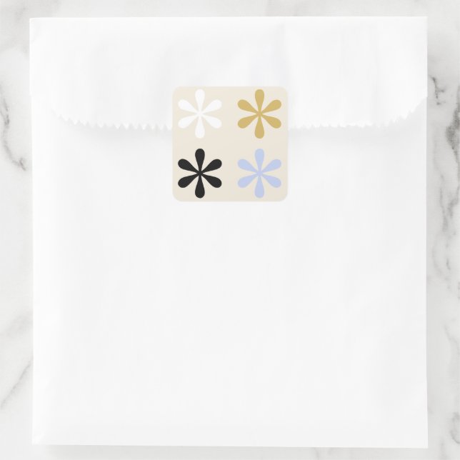 Etiqueta cuadrada de formas (Bolso)