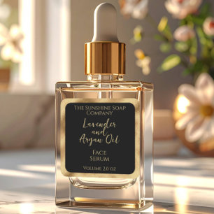 Etiqueta cuadrada de productos cosméticos - negro 