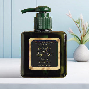 Etiqueta cuadrada de productos cosméticos - negro 