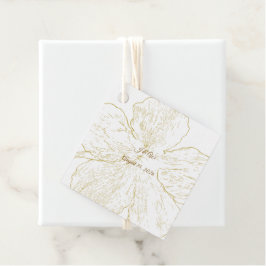 Etiqueta cuadrada de regalo de boda floral botánic