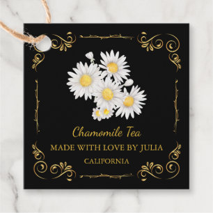 Etiqueta Cuadrada de Té de Manzanilla Casero Vinta