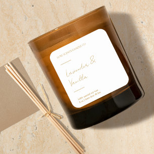 Etiqueta cuadrada de velas con sabor a oro y lux