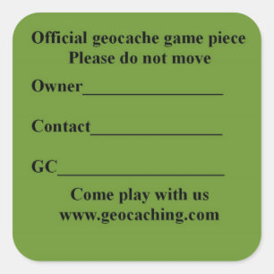 Etiqueta cuadrada del escondrijo