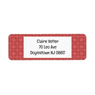 Etiqueta Cuadrados rojos Art Deco