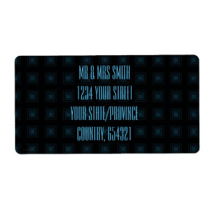 Etiqueta Cuadrícula (patrón cuadrado) Azul